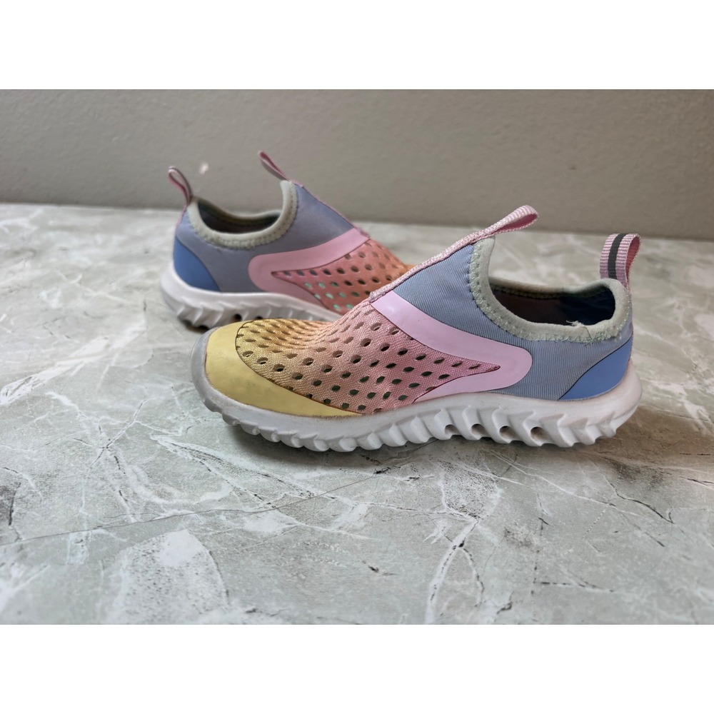Rugged Shark Kids Aqua Water Shoes Slip On Size 9 Pink Yellow Blue Mesh - Picture 7 of 8